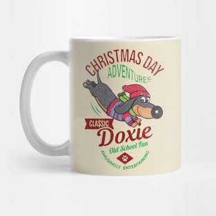 Funny Cute Doxie Dog with Classic Dachshund Christmas Mug